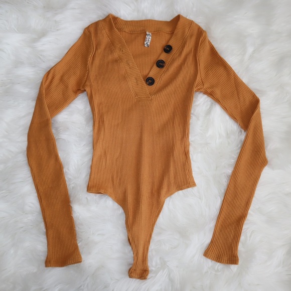 Free People Up All Night Golden Yellow Bodysuit - Picture 10 of 14